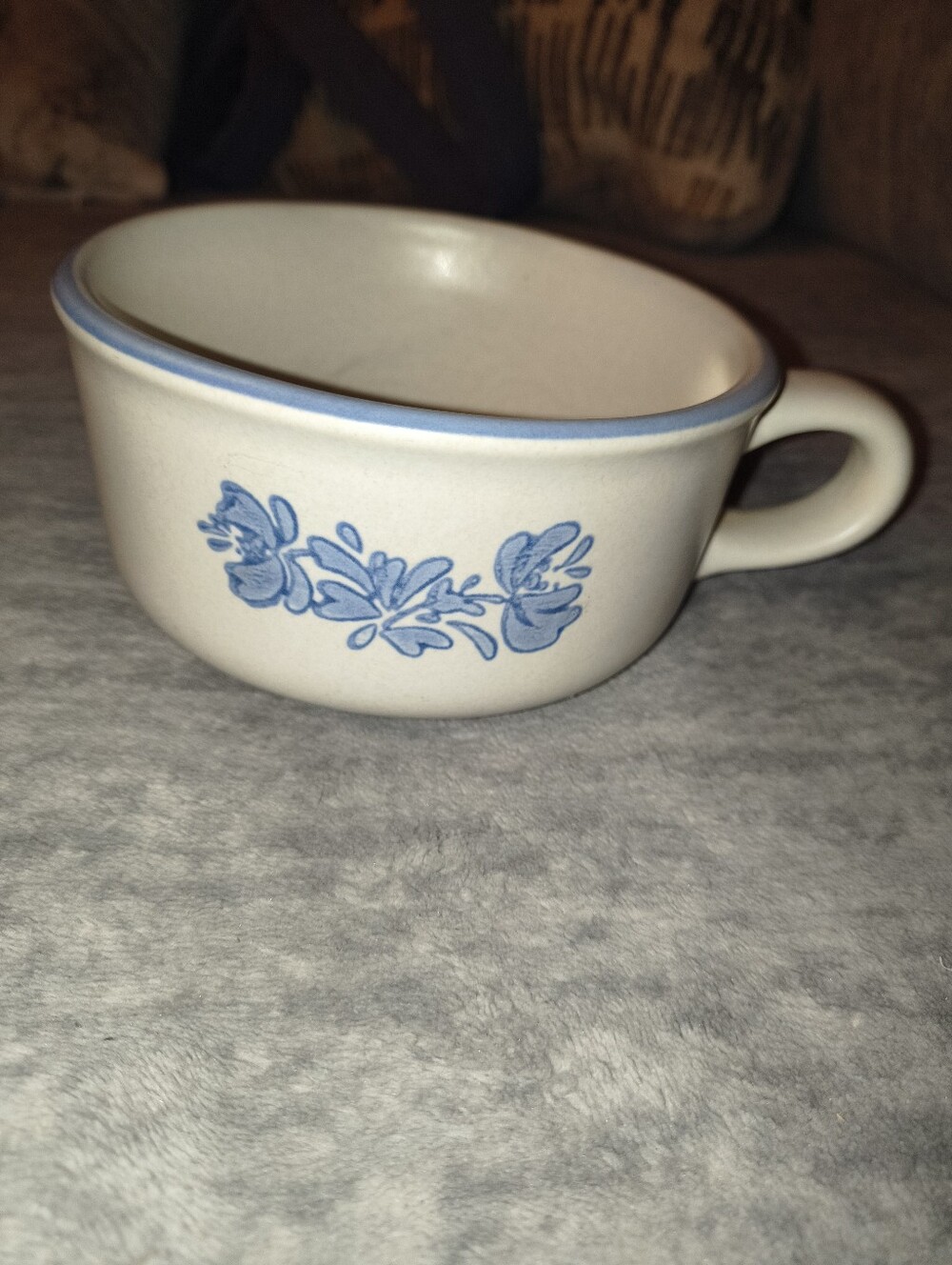 Classic Blue Floral Ceramic Soup Mug - Unbranded